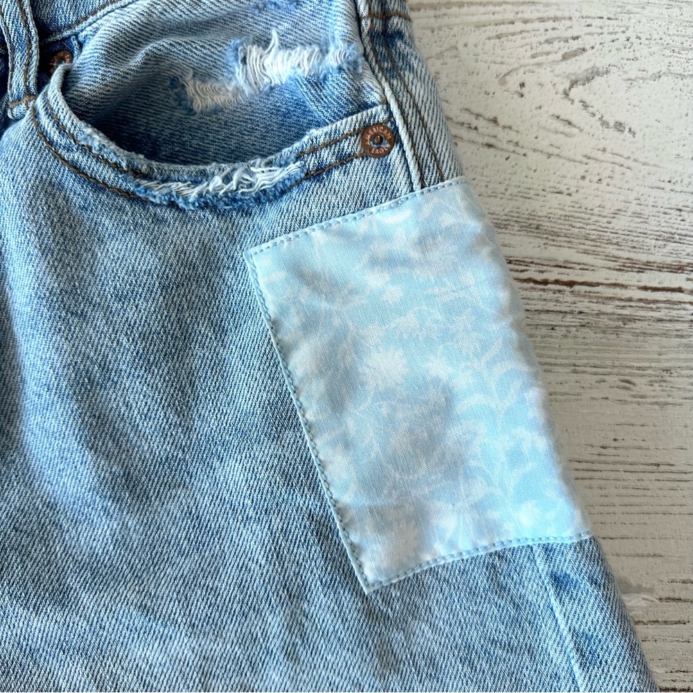 American Eagle Rainbow Patchwork Distressed Highe… - image 2